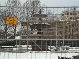 Vorbereitung Abriß Spindlerbrunnen am 29. Januar 2005